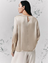 Load image into Gallery viewer, marella-womens-silk-blend-satin-blouse-turtledove-MLLGETTONE
