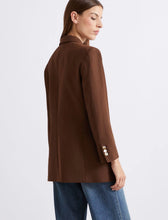 Load image into Gallery viewer, marella-womens-single-breasted-linen-blend-blazer-brown
