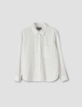 Load image into Gallery viewer, margaret-howell-simple-shirt-light-cotton-stripe-white-blue-black
