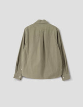 Load image into Gallery viewer, margaret-howell-mhl-womens-mhl-simple-shirt-brushed-cotton-chambray-khaki-green

