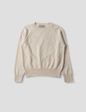 Load image into Gallery viewer, margaret-howell-womens-textured-argyle-jumper-merino-cashmere-natural
