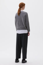 Load image into Gallery viewer, margaret-howell-womens-cable-crew-neck-recycled-merino-and-cashmere-blend-flint
