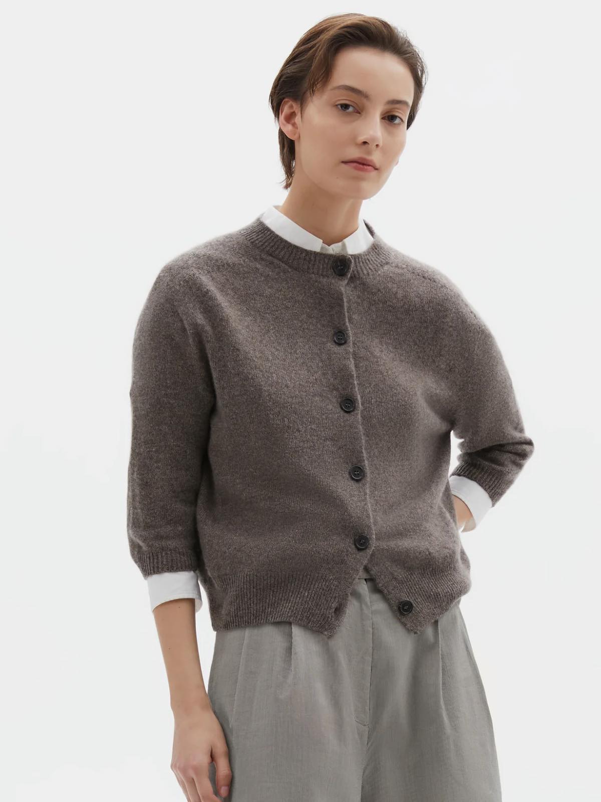 Margaret Howell Women's Short Sleeve Cardigan Cashmere Margaret Howell Women's Short Sleeve Cardigan Cashmere