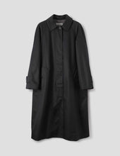 Load image into Gallery viewer, margaret-howell-womens-wool-lined-raglan-mac-showerproof-cotton-drill-black
