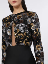 Load image into Gallery viewer, maxmara-studio-womens-embroidered-tulle-and-enver-satin-dress-black
