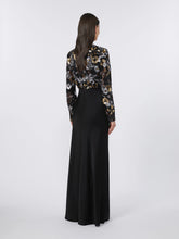 Load image into Gallery viewer, maxmara-studio-womens-embroidered-tulle-and-enver-satin-dress-black
