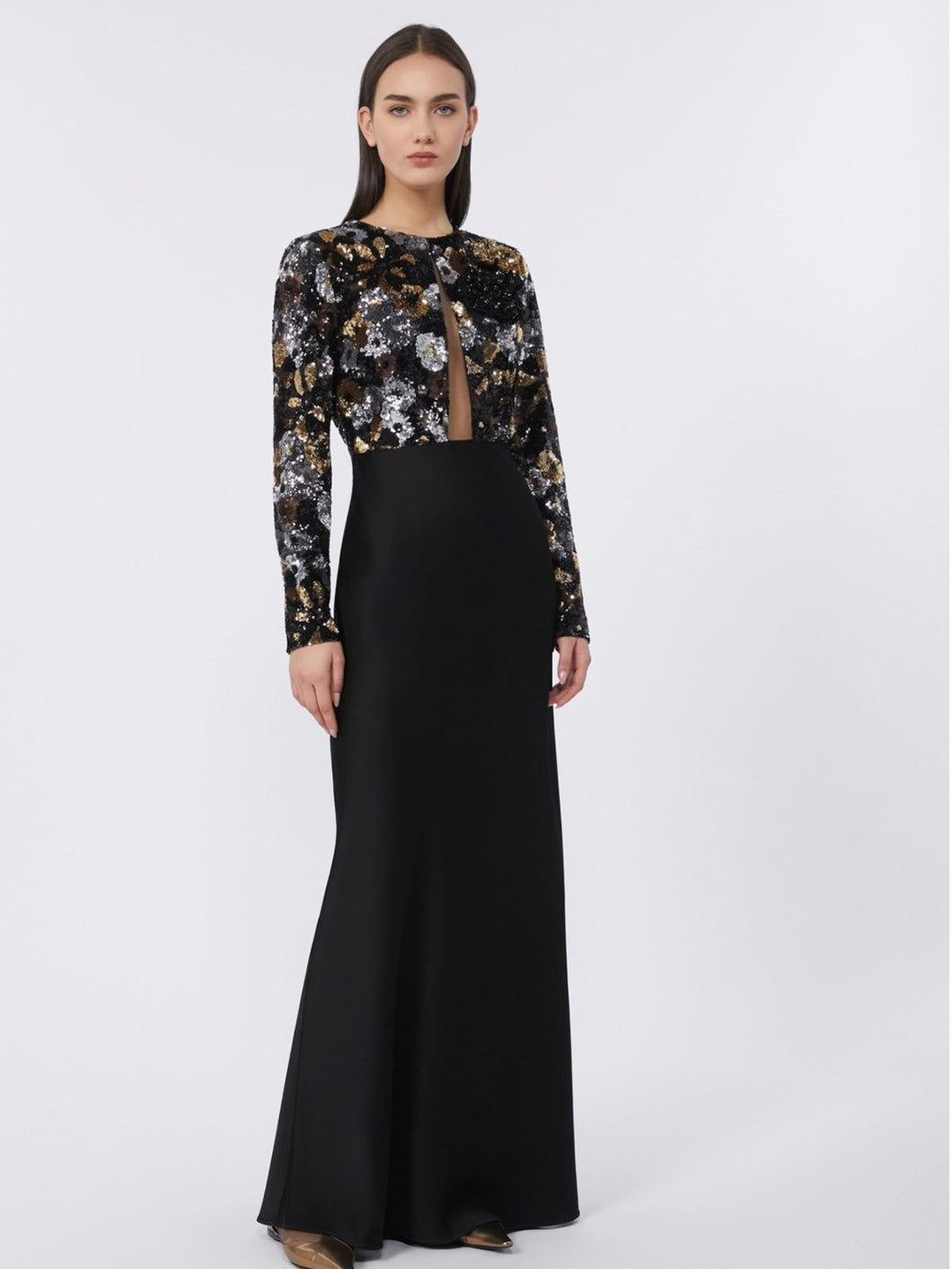 maxmara-studio-womens-embroidered-tulle-and-enver-satin-dress-black