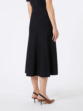 Load image into Gallery viewer, maxmara-studio-womens-flared-viscose-skirt-navy
