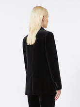 Load image into Gallery viewer, maxmara-studio-womens-quadro-smooth-velvet-blazer-black
