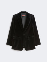 Load image into Gallery viewer, maxmara-studio-womens-quadro-smooth-velvet-blazer-black
