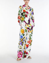 Load image into Gallery viewer, maxmara-weekend-neo-floral-print-silk-trousers-bowns
