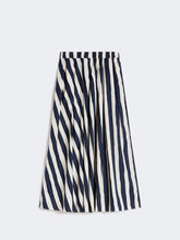 Load image into Gallery viewer, maxmara-weekend-wkduomo-printed-poplin-pleated-skirt-navy
