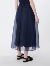 Load image into Gallery viewer, maxmara-weekend-womens-wkdvisino-pleated-silk-organza-skirt-navy
