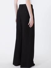 Load image into Gallery viewer, maxmara-womens-viscose-and-linen-wide-leg-wkdveliero-trousers-black
