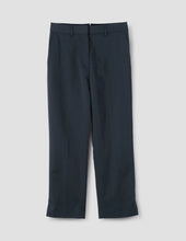 Load image into Gallery viewer, MARGARET-HOWELL-midi-waist-crop-trousers-cotton-linen-twill-midnight-WOTR0514S25KURMID
