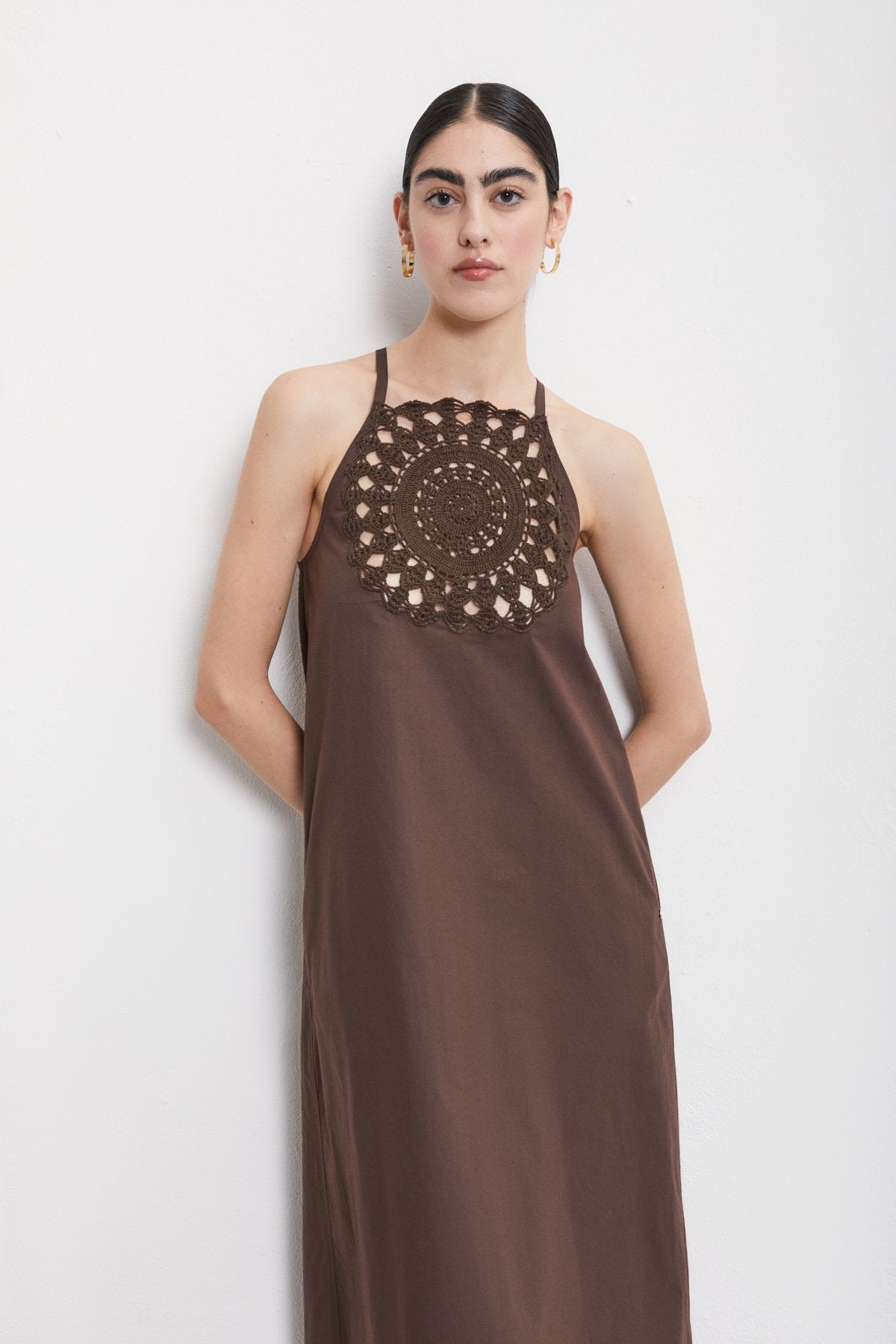 Otto d'Ame Women's Cotton Long Dress with Crochet Doily – bowns cambridge