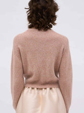 Load image into Gallery viewer, paul-and-joe-womens-damien-supersoft-cashmere-cardigan-with-grosgrain-in-chestnut
