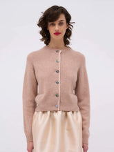 Load image into Gallery viewer, paul-and-joe-womens-damien-supersoft-cashmere-cardigan-with-grosgrain-in-chestnut
