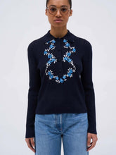 Load image into Gallery viewer, paul-and-joe-womens-monaco-hand-embroidered-merino-wool-straight-cut-sweater
