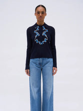 Load image into Gallery viewer, paul-and-joe-womens-monaco-hand-embroidered-merino-wool-straight-cut-sweater
