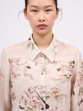 Load image into Gallery viewer, paul-and-joe-womens-straight-cut-linen-and-silk-shirt-with-a-placed-print
