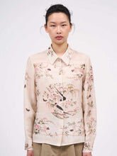 Load image into Gallery viewer, paul-and-joe-womens-straight-cut-linen-and-silk-shirt-with-a-placed-print

