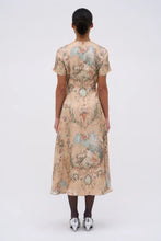 Load image into Gallery viewer, paul-and-joe-womens-tosca-long-printed-silk-twill-dress-bucolic-scene
