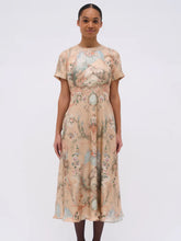 Load image into Gallery viewer, paul-and-joe-womens-tosca-long-printed-silk-twill-dress-bucolic-scene
