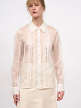 Load image into Gallery viewer, paul-joe-silk-organza-sheer-shirt-with-with-french-embroidery
