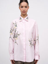 Load image into Gallery viewer, paul-joe-womens-cotton-poplin-shirt-with-handmade-placed-3d-embroidery
