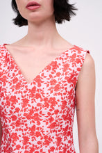 Load image into Gallery viewer, paul-joe-womens-midi-length-fitted-dress-in-3d-jacquard-with-a-cherry-blossom-print
