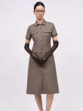 Load image into Gallery viewer, paul-joe-womens-natalia-wool-twill-dress-in-chamois
