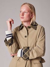 Load image into Gallery viewer, paul-smith-stone-nylon-mac-with-contrast-check-trim
