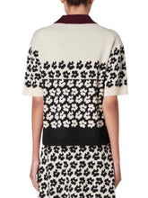 Load image into Gallery viewer, paul-smith-women-s-ecru-polo-shirt-with-black-leopard-print-and-burgundy-collar-w2r-609-t31378-79
