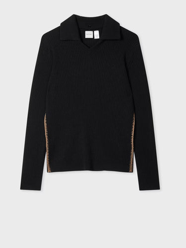 paul-smith-womens-black-wool-blend-collar-sweater