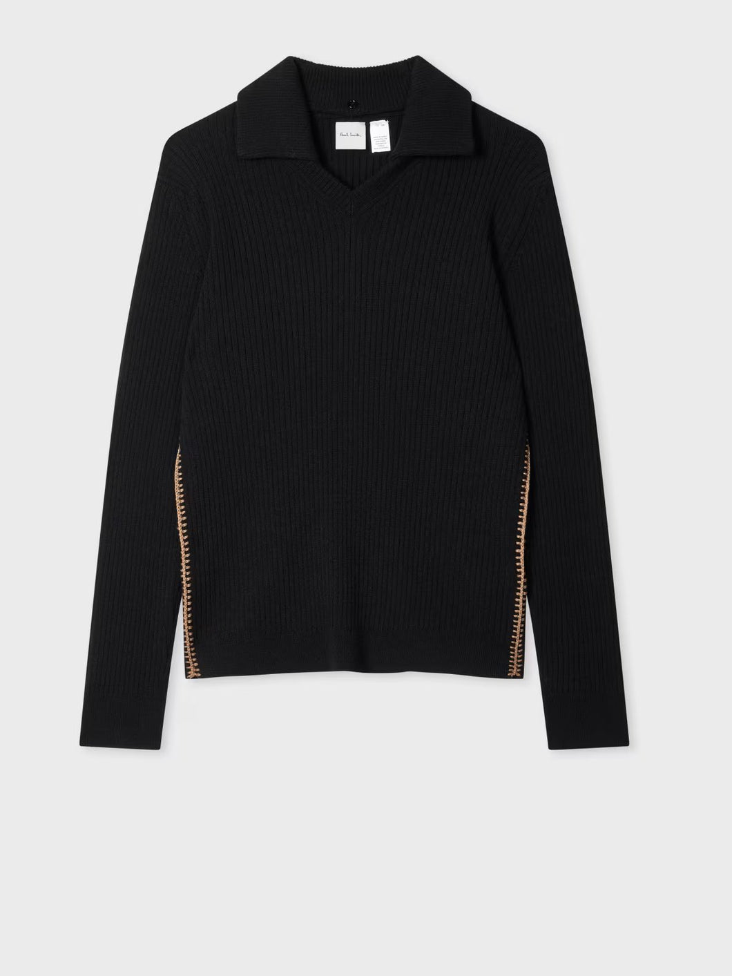 paul-smith-womens-black-wool-blend-collar-sweater
