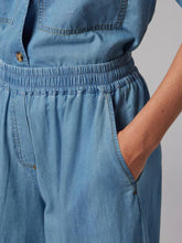Load image into Gallery viewer, paul-smith-womens-chambray-wide-leg-cropped-trousers

