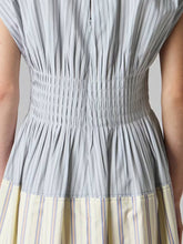 Load image into Gallery viewer, paul-smith-womens-contrast-stripe-shirred-midi-dress-5
