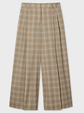 Load image into Gallery viewer, paul-smith-womens-cream-and-blue-check-wide-leg-culotte-cropped-trousers
