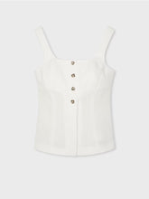 Load image into Gallery viewer, paul-smith-womens-ivory-linen-vest-top
