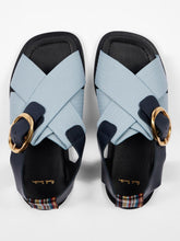 Load image into Gallery viewer, paul-smith-womens-light-blue-merle-leather-cross-strap-sandals
