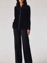 Load image into Gallery viewer, paul-smith-womens-shadow-stripe-blouse-navy-blue-bowns-cambridge
