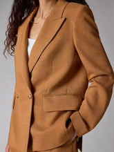 Load image into Gallery viewer, paul-smith-womens-tan-textured-double-breasted-blazer
