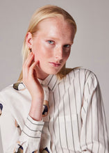 Load image into Gallery viewer, paul-smith-womens-white-mixed-stripe-and-painted-spot-cotton-shirt
