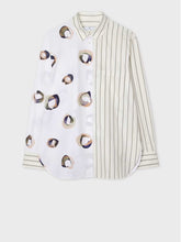 Load image into Gallery viewer, paul-smith-womens-white-mixed-stripe-and-painted-spot-cotton-shirt
