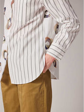 Load image into Gallery viewer, paul-smith-womens-white-mixed-stripe-and-painted-spot-cotton-shirt

