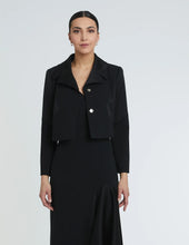 Load image into Gallery viewer, paule-ka-woven-suit-black-crepe-tuxedo-jacket-bowns.jpg
