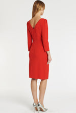Load image into Gallery viewer, Paule Ka Mid Length Vermilion Gathered Waist Detail Dress

