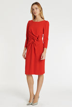 Load image into Gallery viewer, Paule Ka Mid Length Vermilion Gathered Waist Detail Dress
