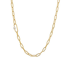 Load image into Gallery viewer, Alex Monroe Pea Large Link Necklace with Single Pearl
